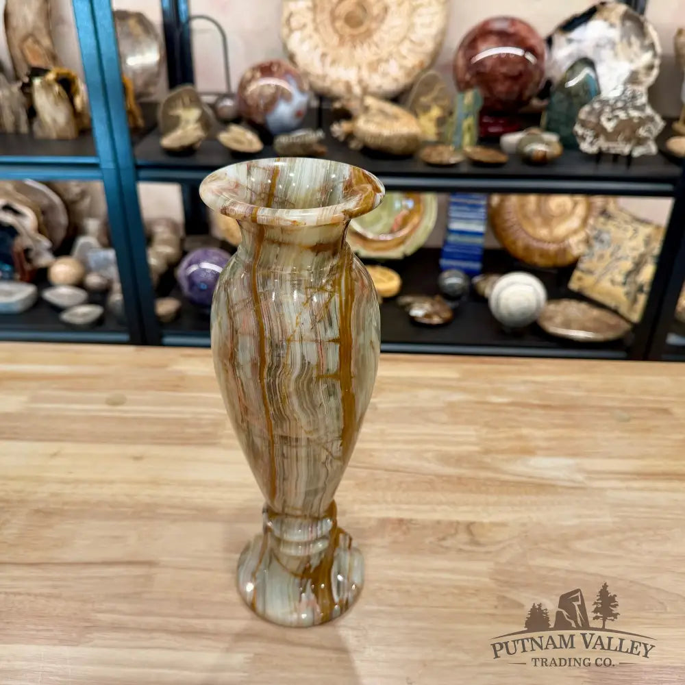Reserve Green Banded Calcite Vase - Vase