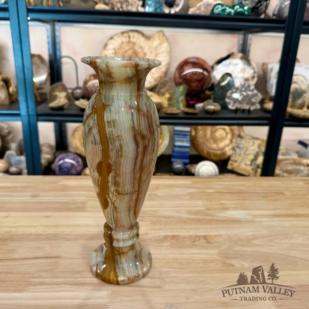 Reserve Green Banded Calcite Vase - Vase