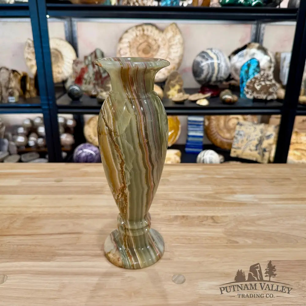 Reserve Green Banded Calcite Vase 3 - Vase