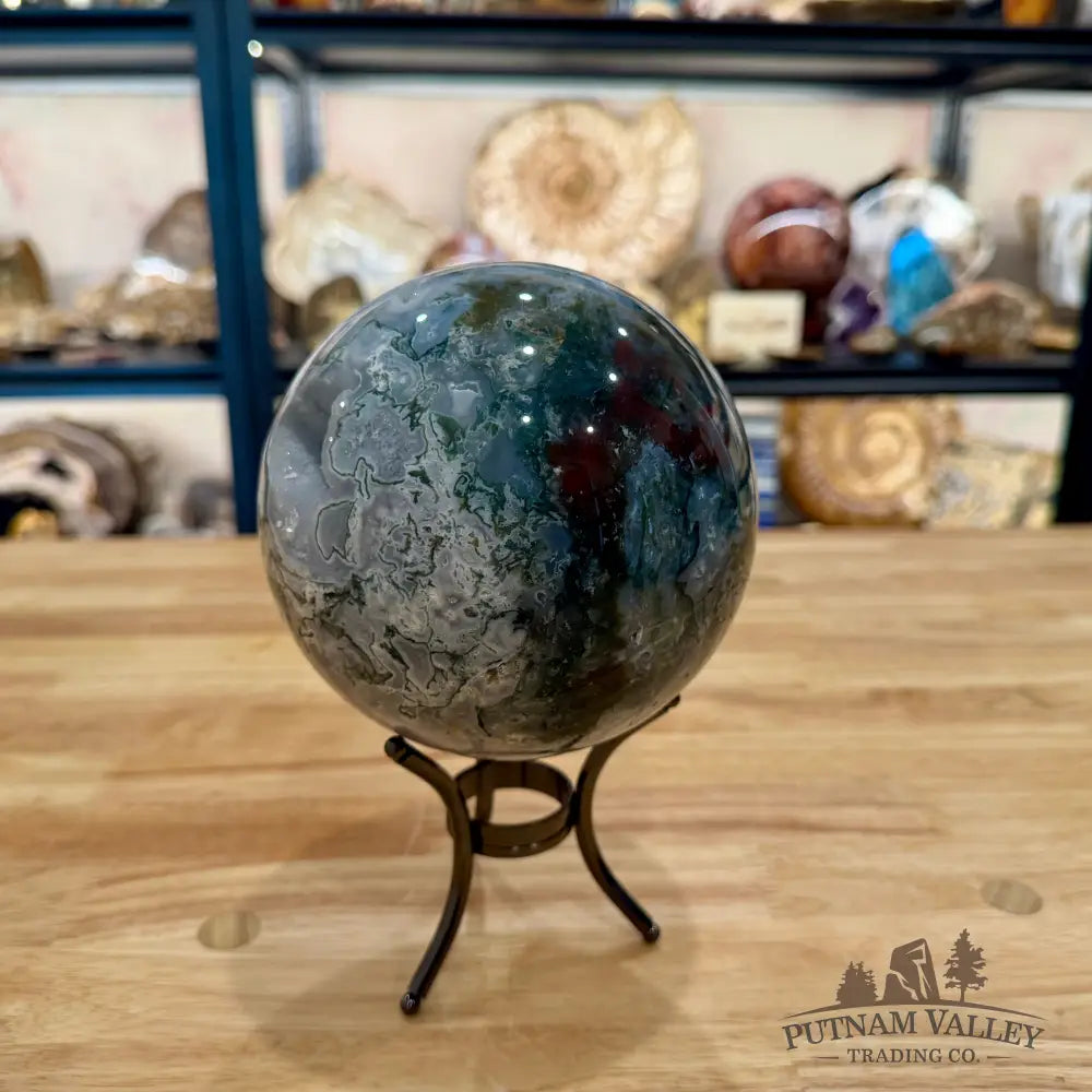 Reserve Green Moss Agate Sphere 5.24’’ - Sphere