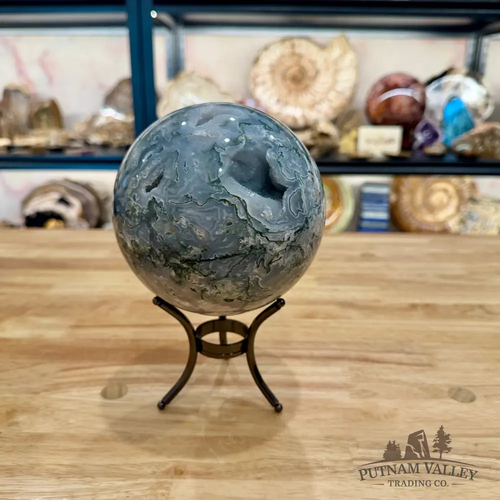 Reserve Green Moss Agate Sphere 5.24’’ - Sphere