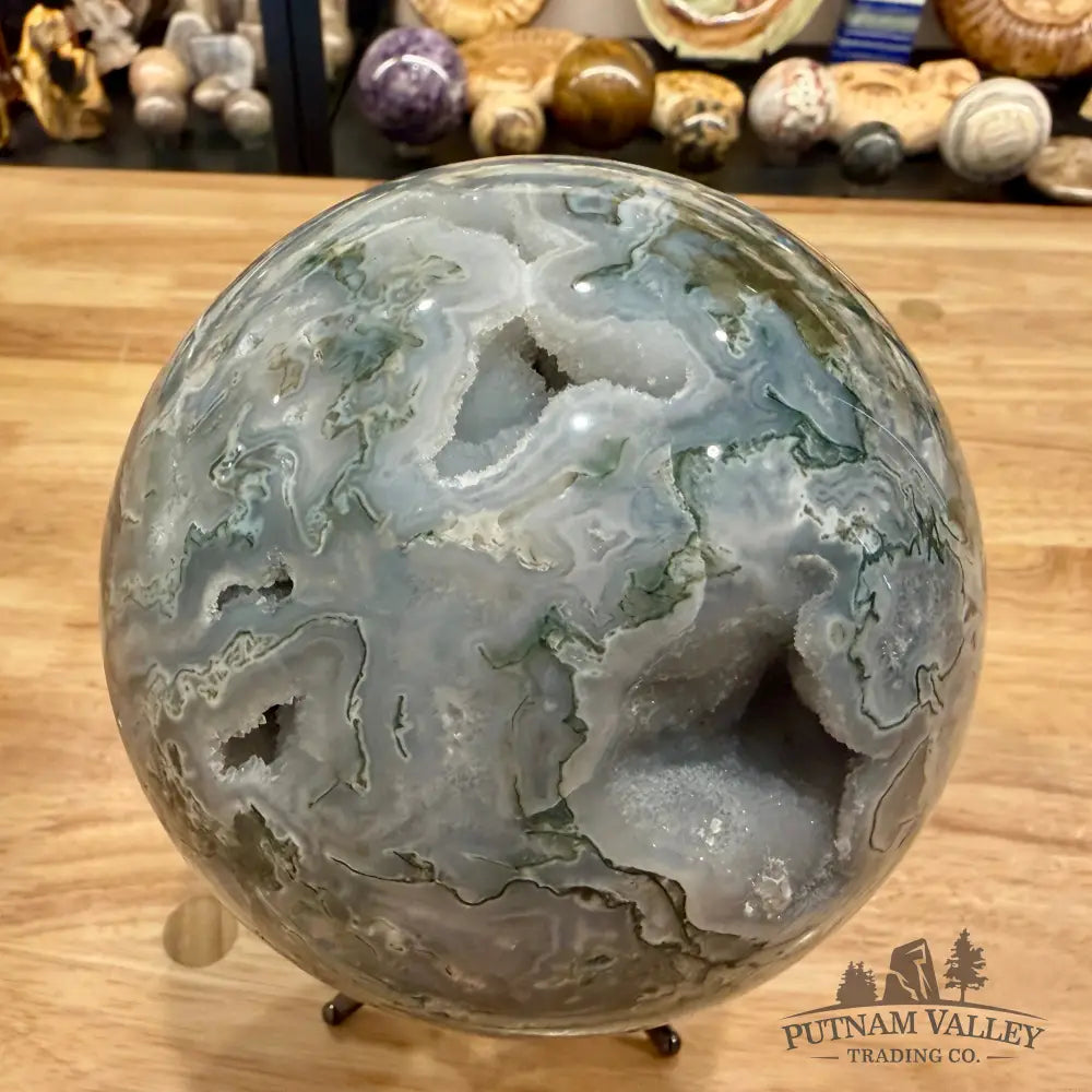 Reserve Green Moss Agate Sphere 5.24’’ - Sphere