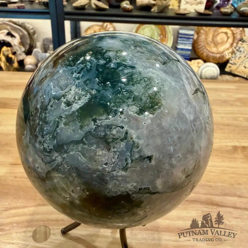 Reserve Green Moss Agate Sphere 5.24’’ - Sphere