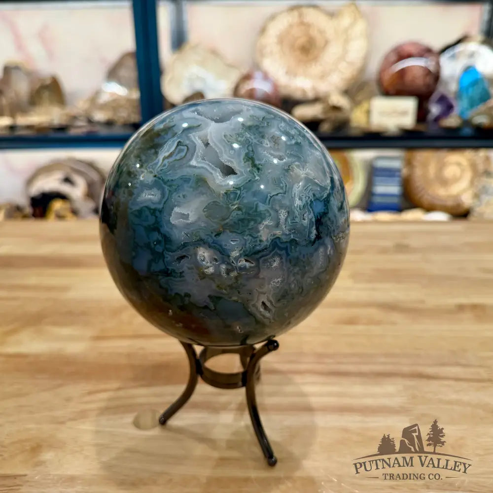Reserve Green Moss Agate Sphere 5.24’’ - Sphere