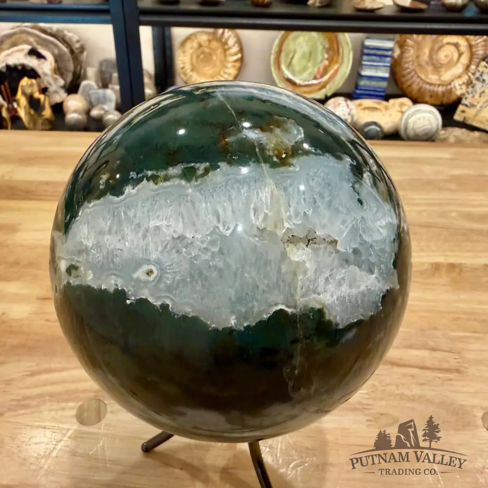 Reserve Green Moss Agate Sphere 5.53’’ - Sphere