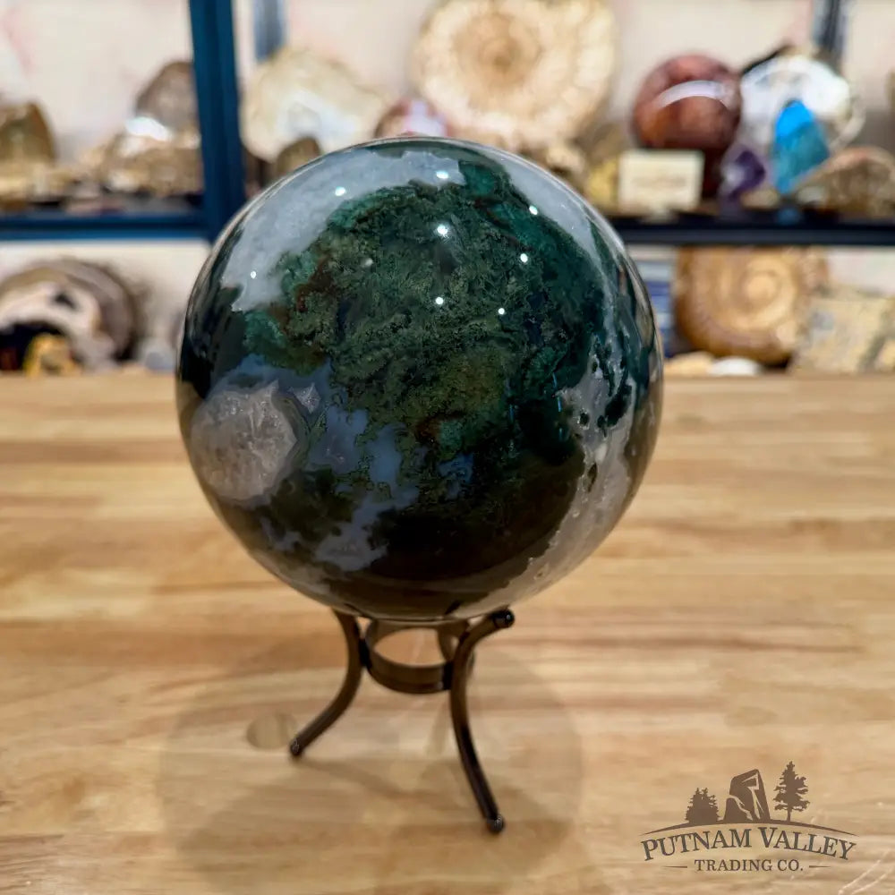 Reserve Green Moss Agate Sphere 5.53’’ - Sphere