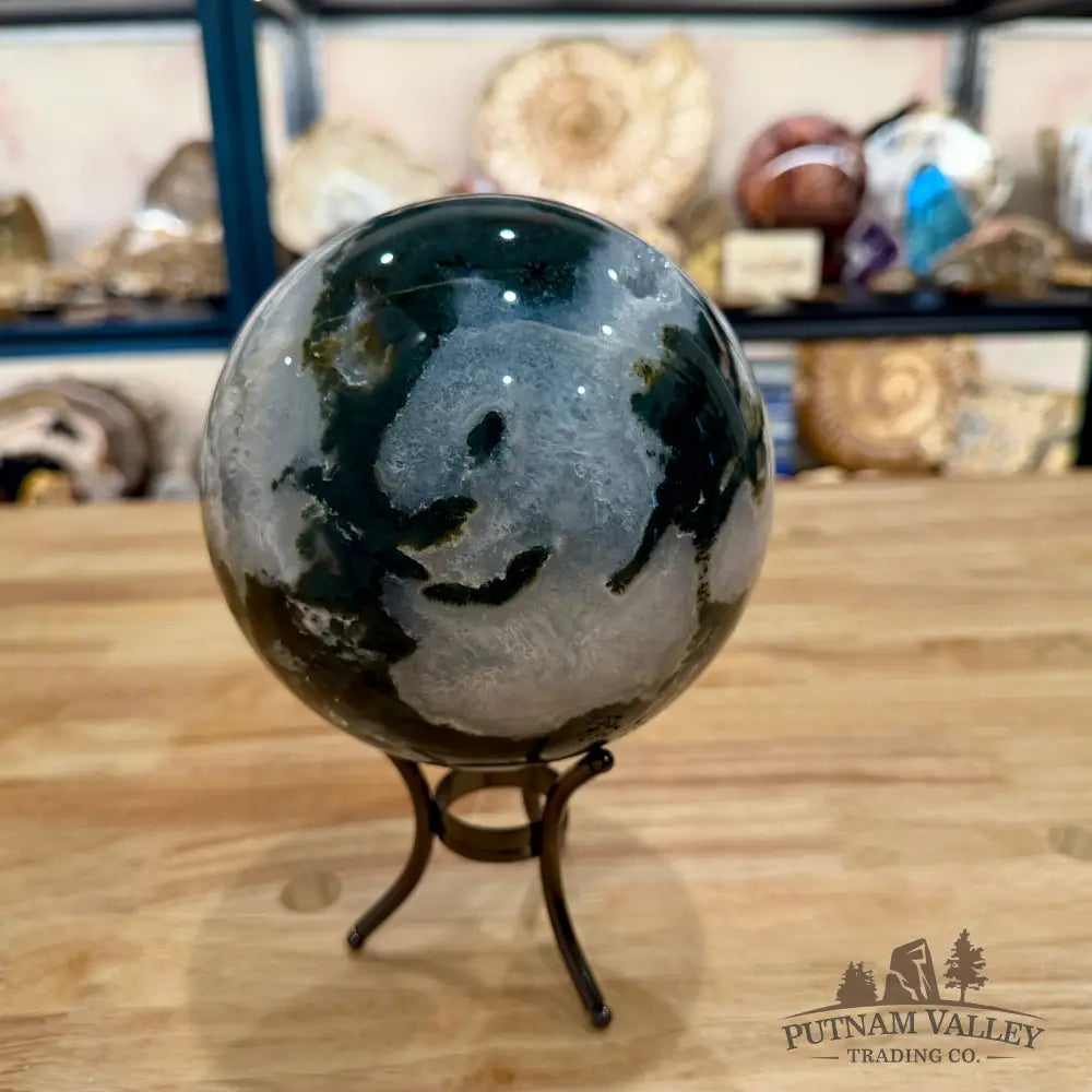 Reserve Green Moss Agate Sphere 5.53’’ - Sphere