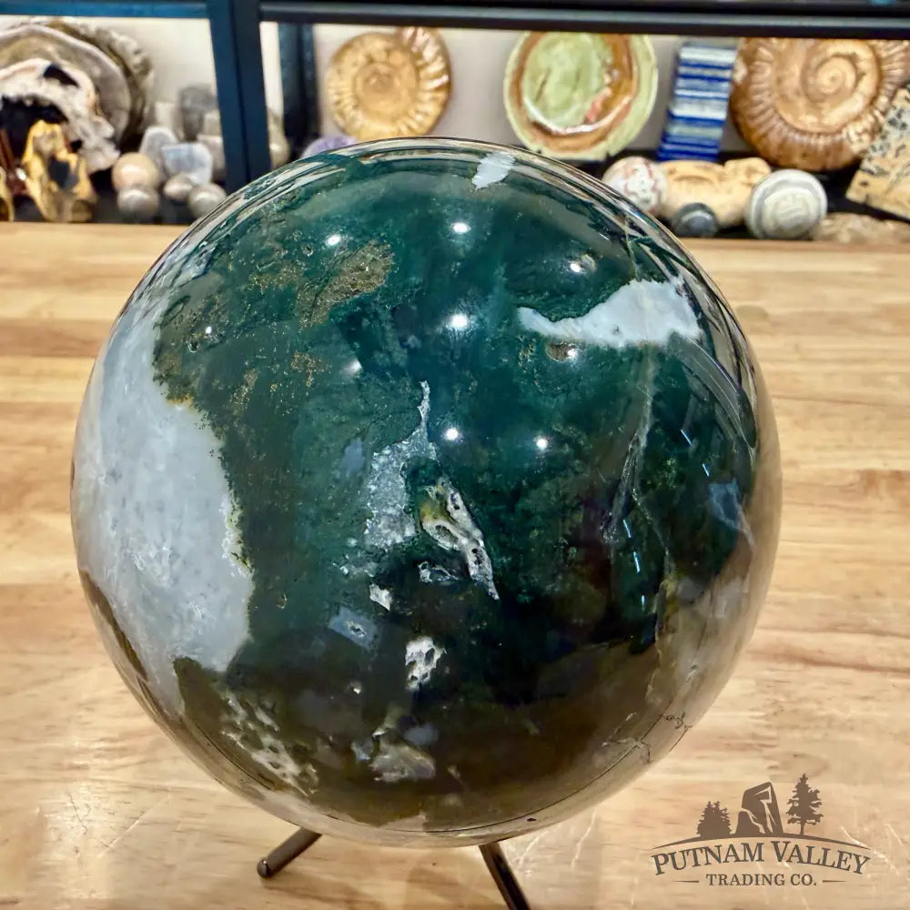 Reserve Green Moss Agate Sphere 5.53’’ - Sphere