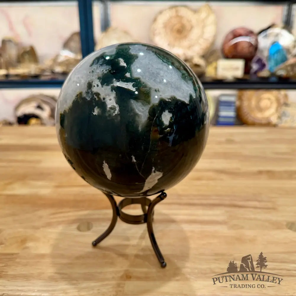 Reserve Green Moss Agate Sphere 5.53’’ - Sphere