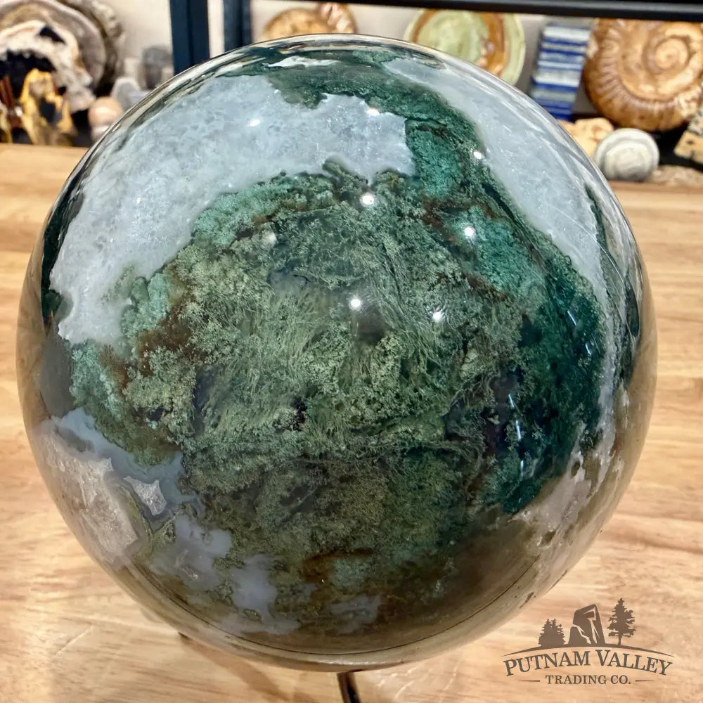 Reserve Green Moss Agate Sphere 5.53’’ - Sphere