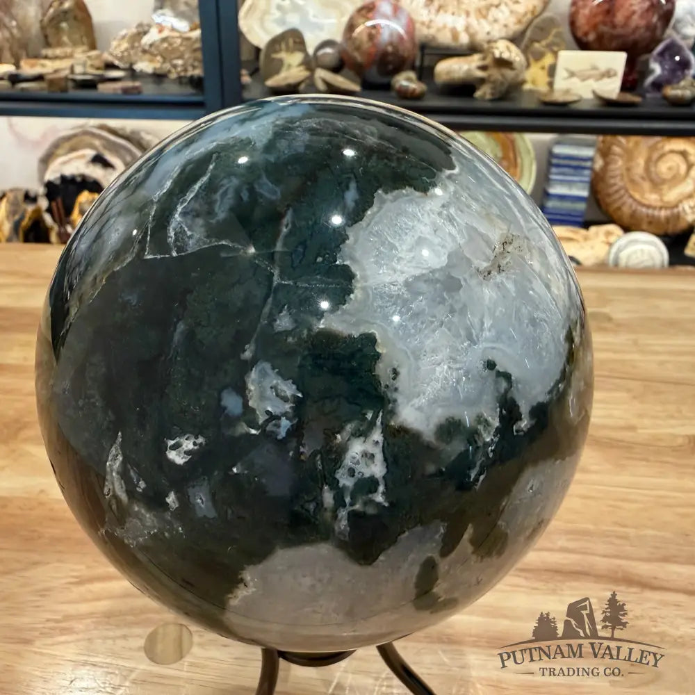 Reserve Green Moss Agate Sphere 5.53’’ - Sphere