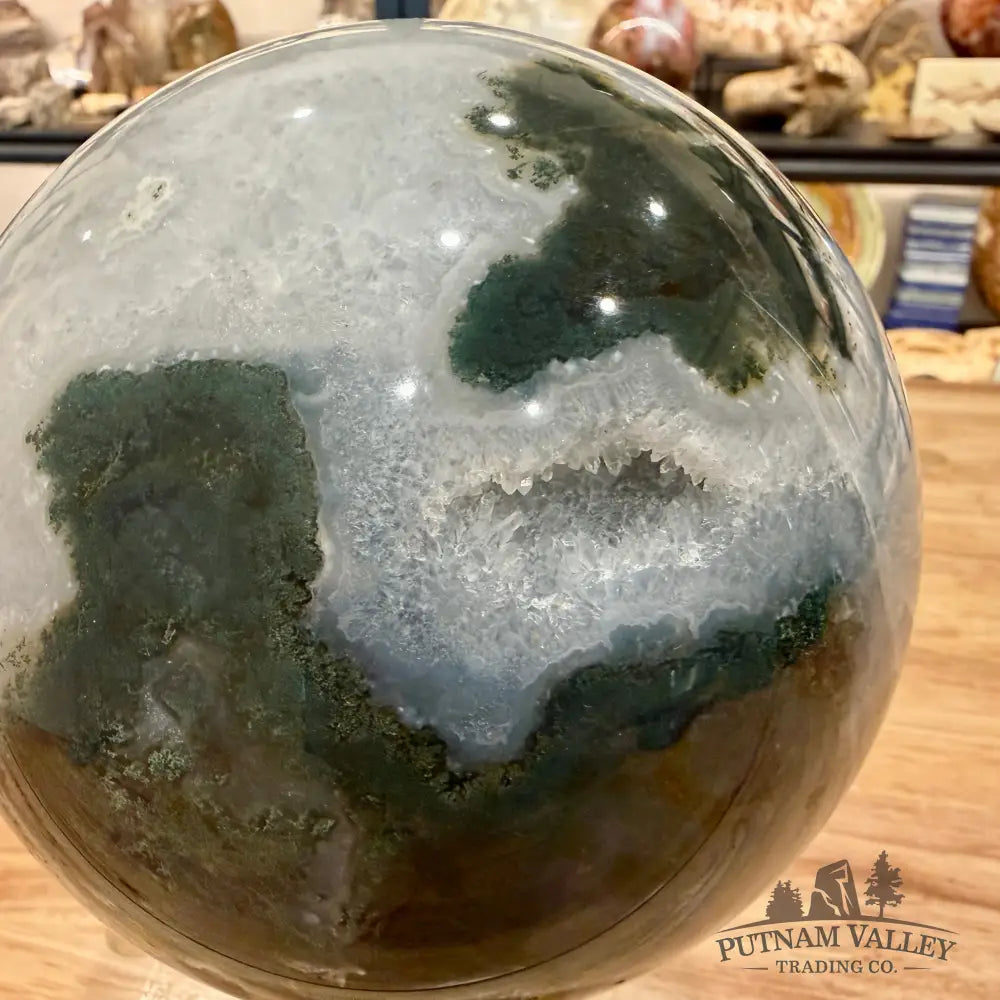 Reserve Green Moss Agate Sphere 5.53’’ - Sphere