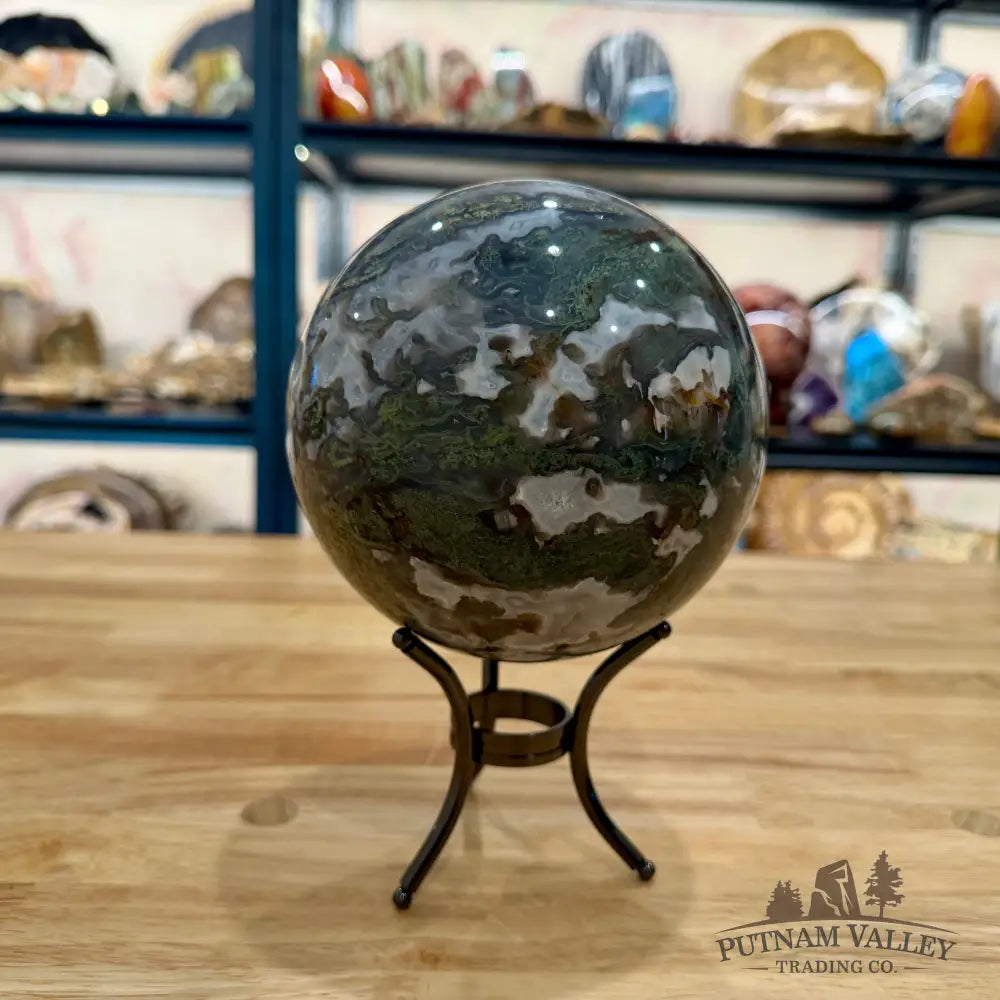 Reserve Green Moss Agate Sphere 5.54’’ - Sphere