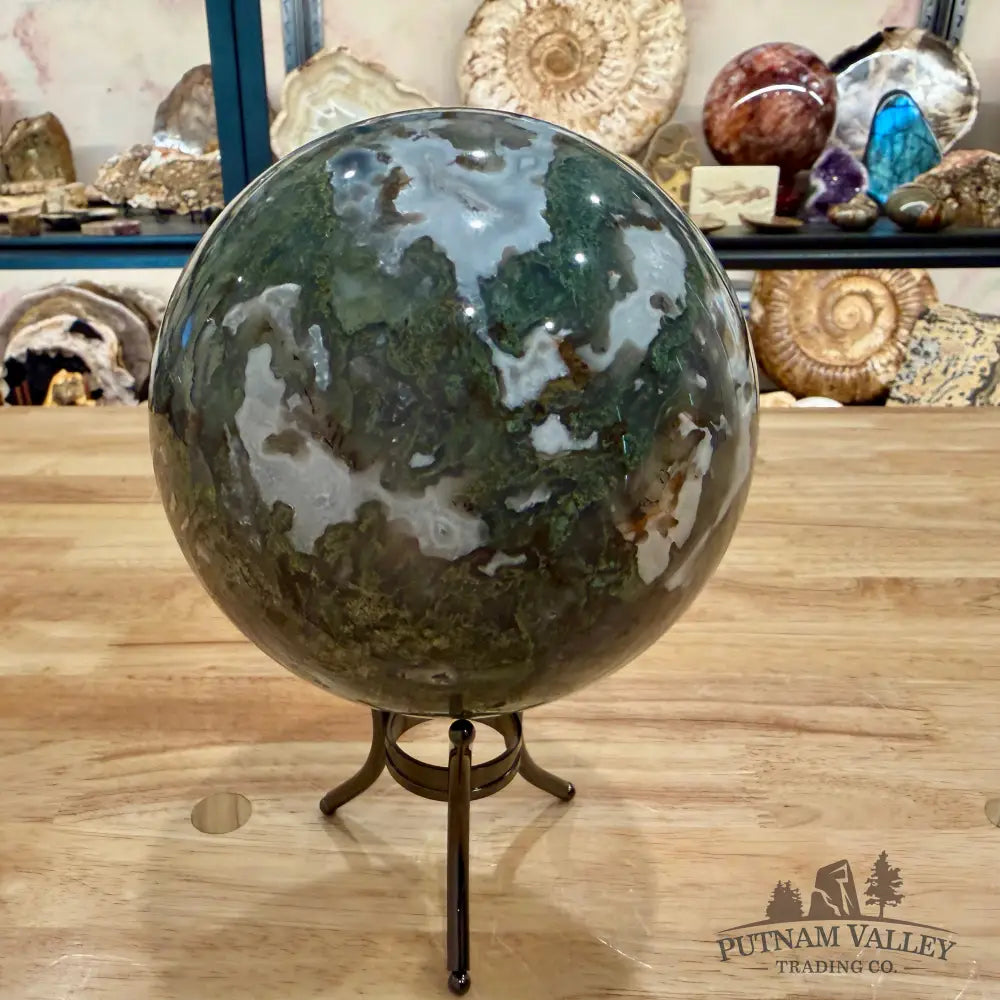 Reserve Green Moss Agate Sphere 5.54’’ - Sphere
