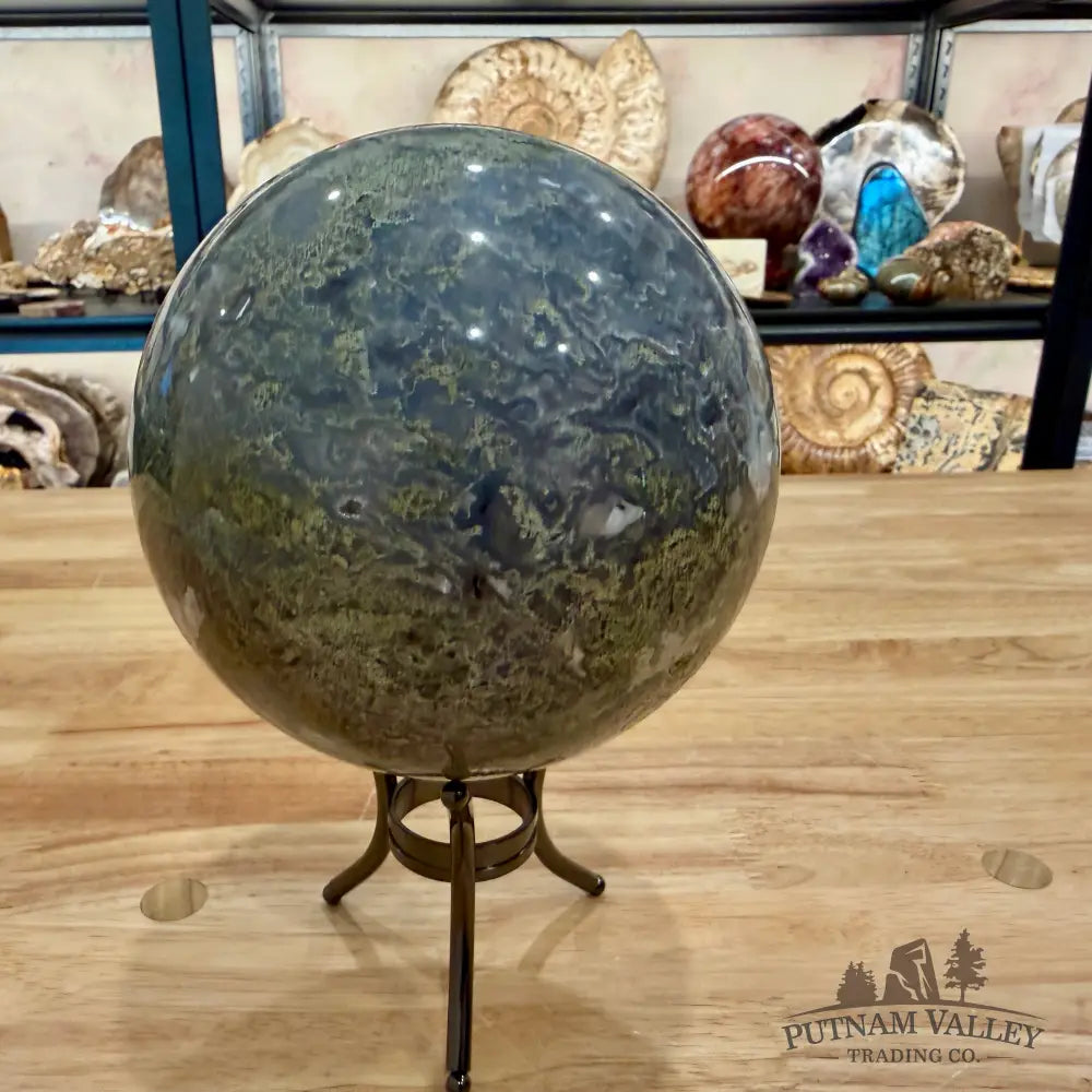 Reserve Green Moss Agate Sphere 5.54’’ - Sphere