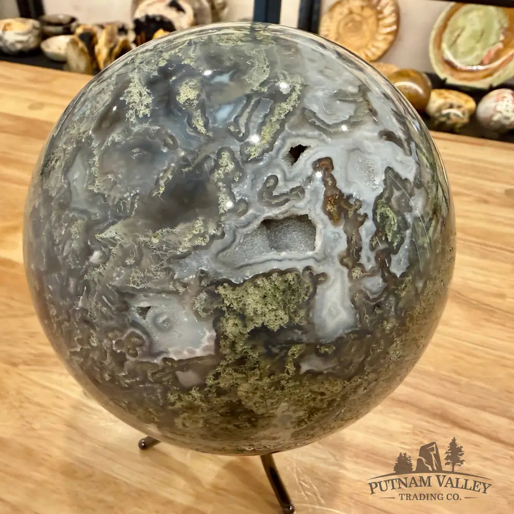 Reserve Green Moss Agate Sphere 5.54’’ - Sphere