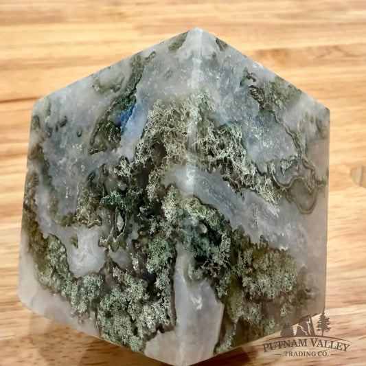 Reserve Green Moss Agate Standing Cube Cube