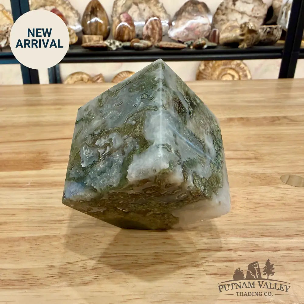 Reserve Green Moss Agate Standing Cube Cube