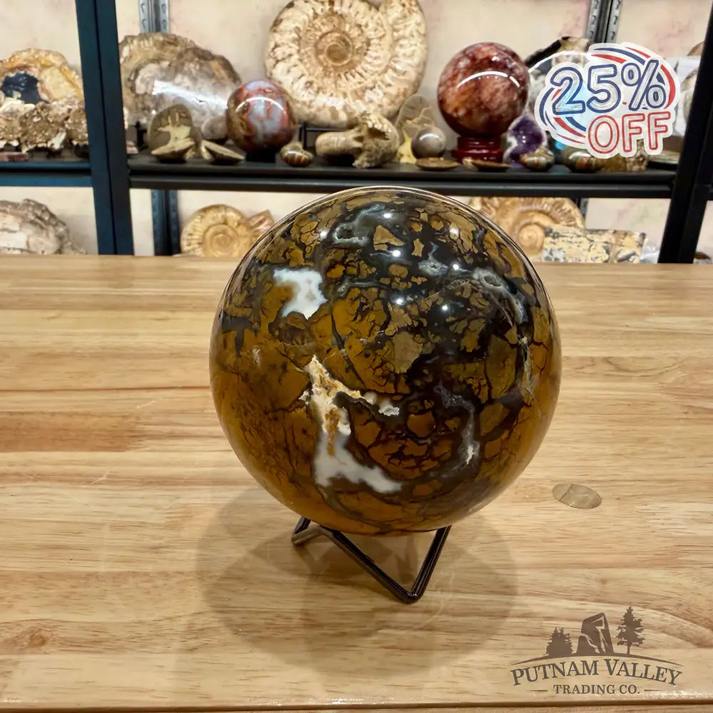 Reserve Indonesian Brecciated Jasper ’Agate’ Sphere 4.32’’ Sphere
