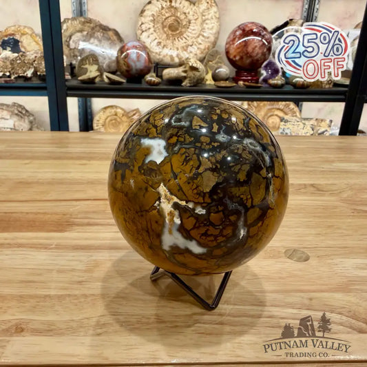 Reserve Indonesian Brecciated Jasper ’Agate’ Sphere 4.32’’ Sphere