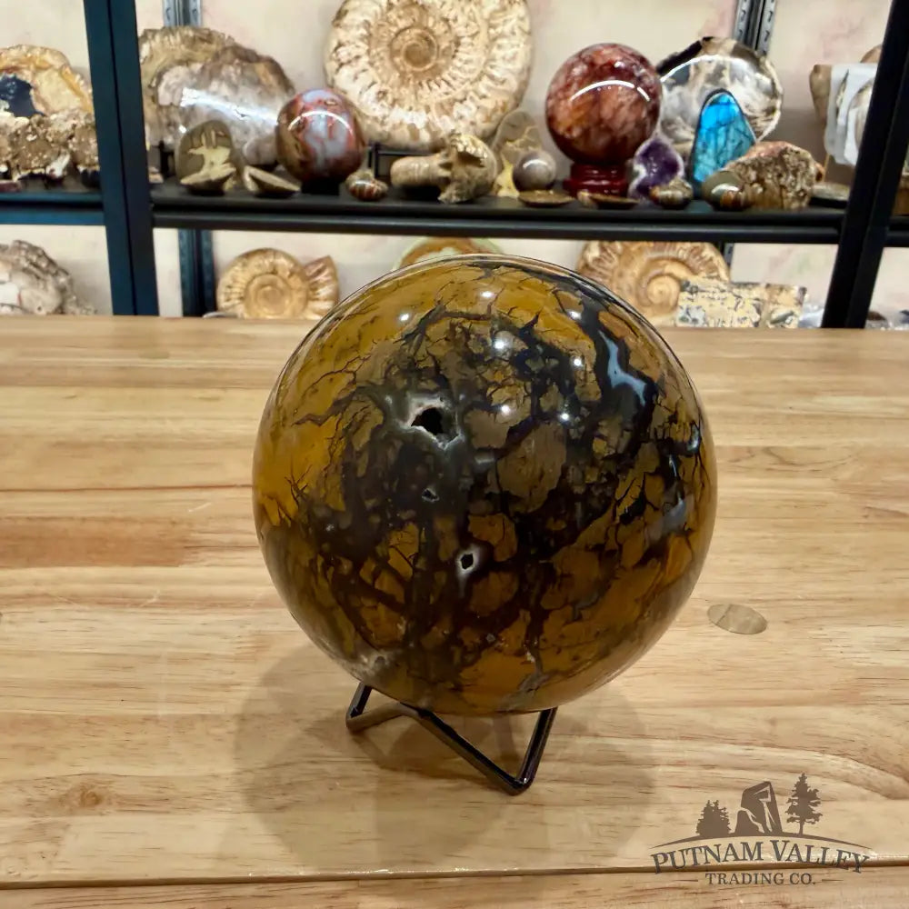 Reserve Indonesian Brecciated Jasper ’Agate’ Sphere 4.32’’ Sphere