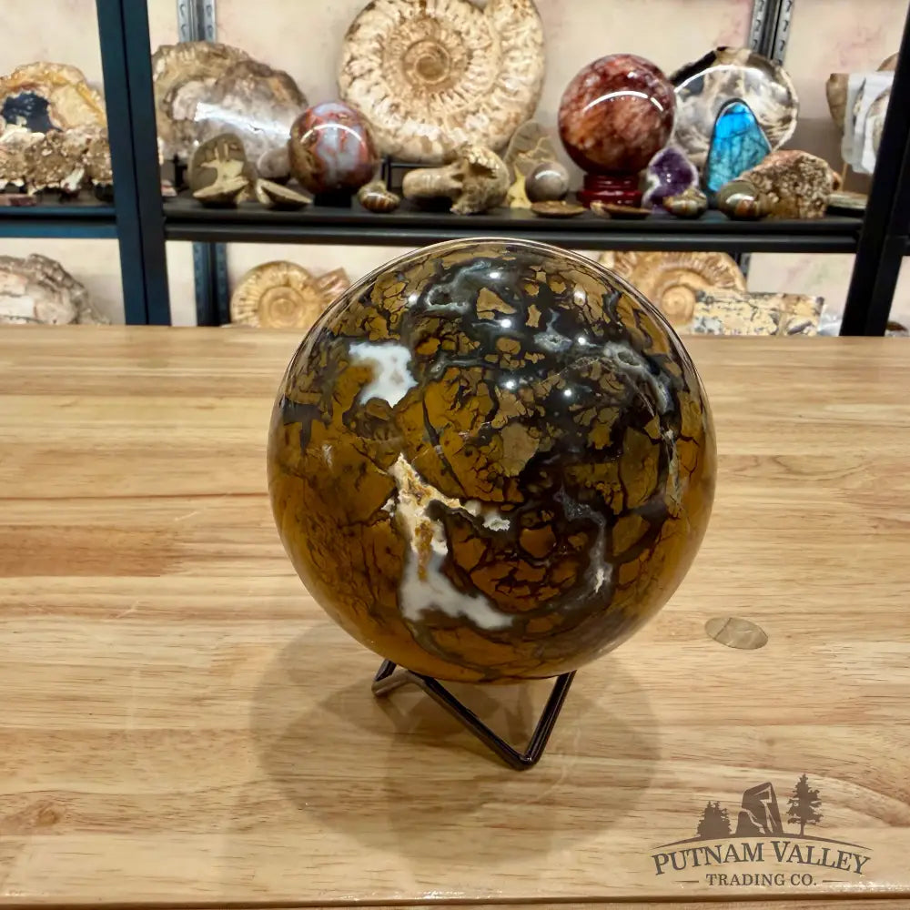 Reserve Indonesian Brecciated Jasper ’Agate’ Sphere 4.32’’ Sphere