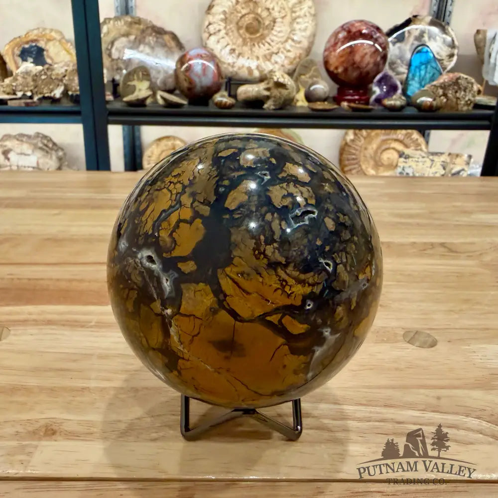 Reserve Indonesian Brecciated Jasper ’Agate’ Sphere 4.32’’ Sphere