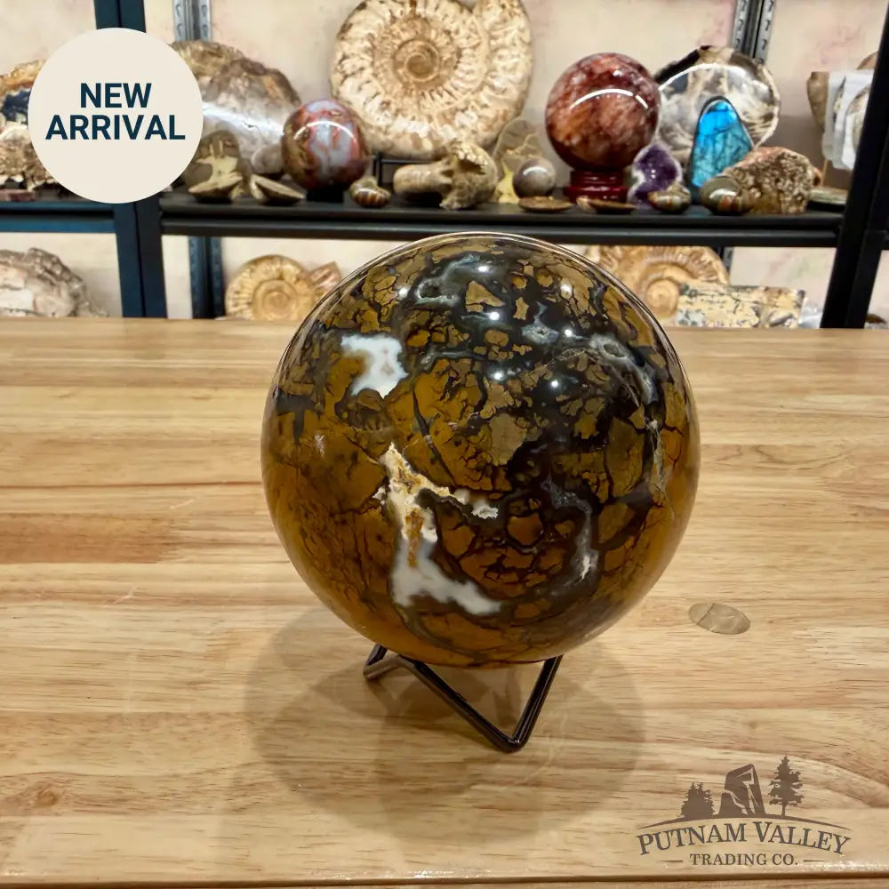 Reserve Indonesian Brecciated Jasper ’Agate’ Sphere 4.32’’ Sphere