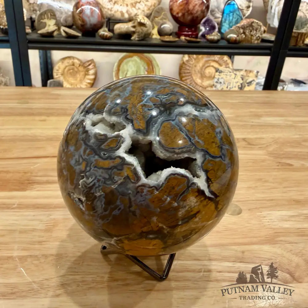 Reserve Indonesian Brecciated Jasper ’Agate’ Sphere 4.42’’ Sphere