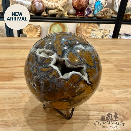 Reserve Indonesian Brecciated Jasper ’Agate’ Sphere 4.42’’ Sphere
