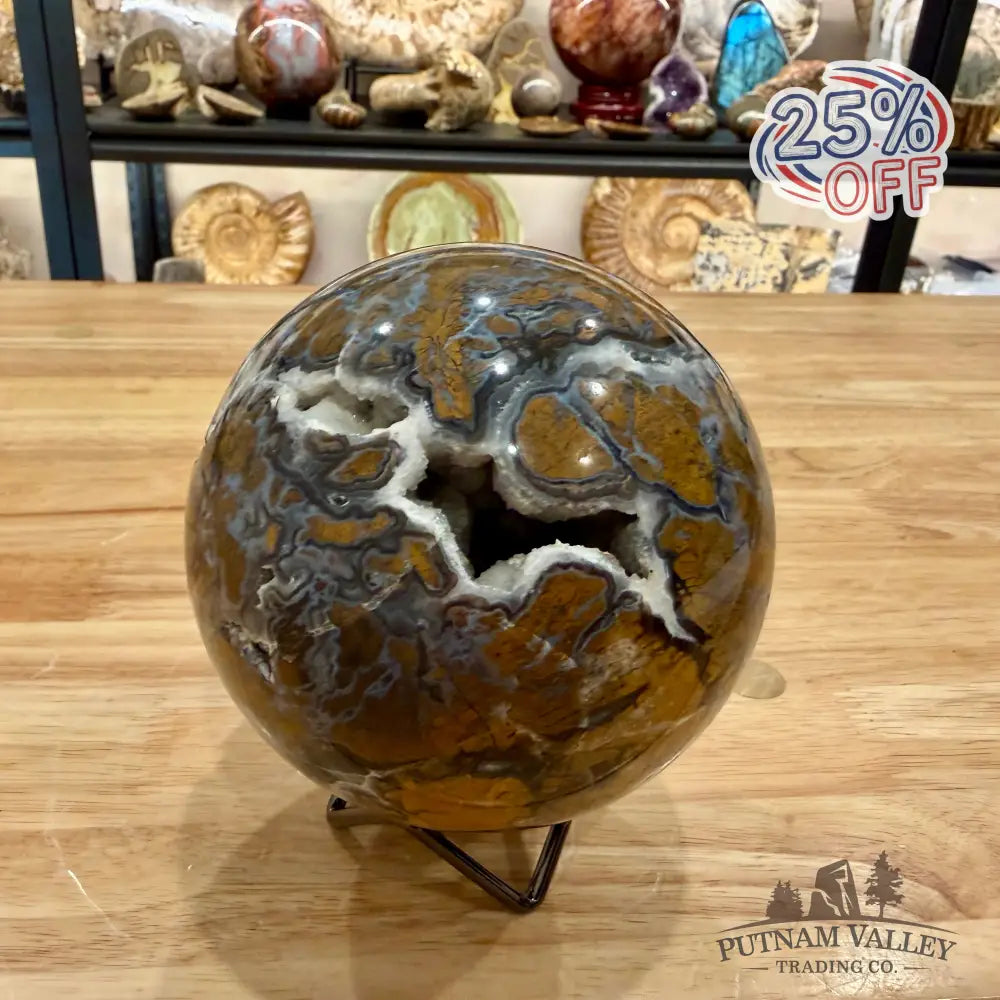 Reserve Indonesian Brecciated Jasper ’Agate’ Sphere 4.42’’ Sphere