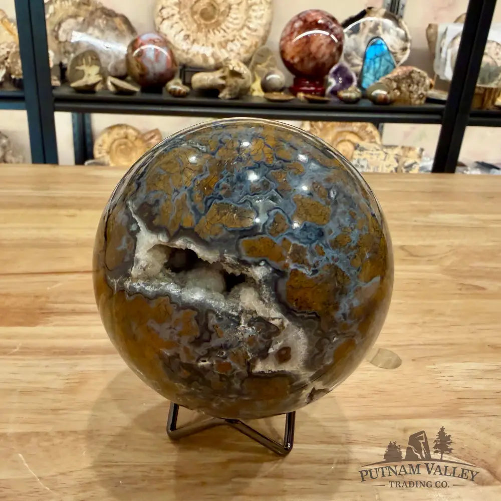 Reserve Indonesian Brecciated Jasper ’Agate’ Sphere 4.42’’ Sphere