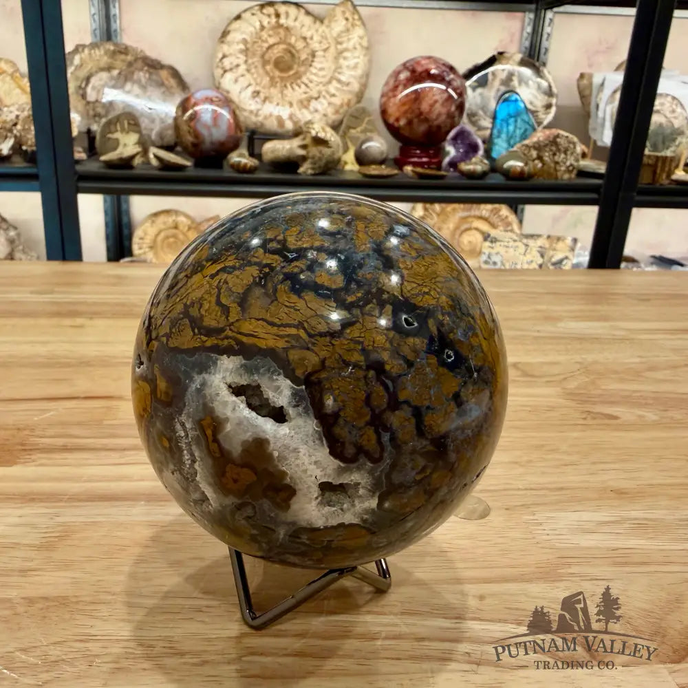 Reserve Indonesian Brecciated Jasper ’Agate’ Sphere 4.42’’ Sphere