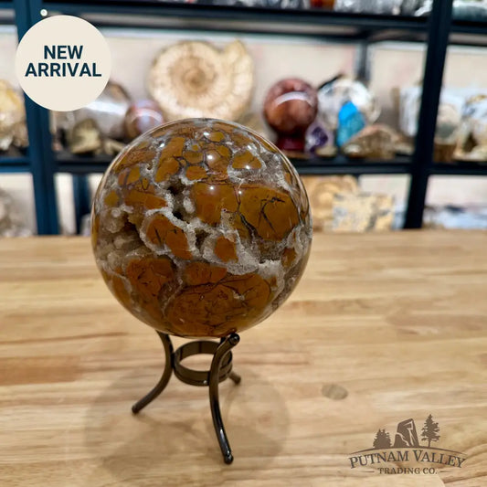 Reserve Indonesian Brecciated Jasper ’Agate’ Sphere 5.12’’ Sphere