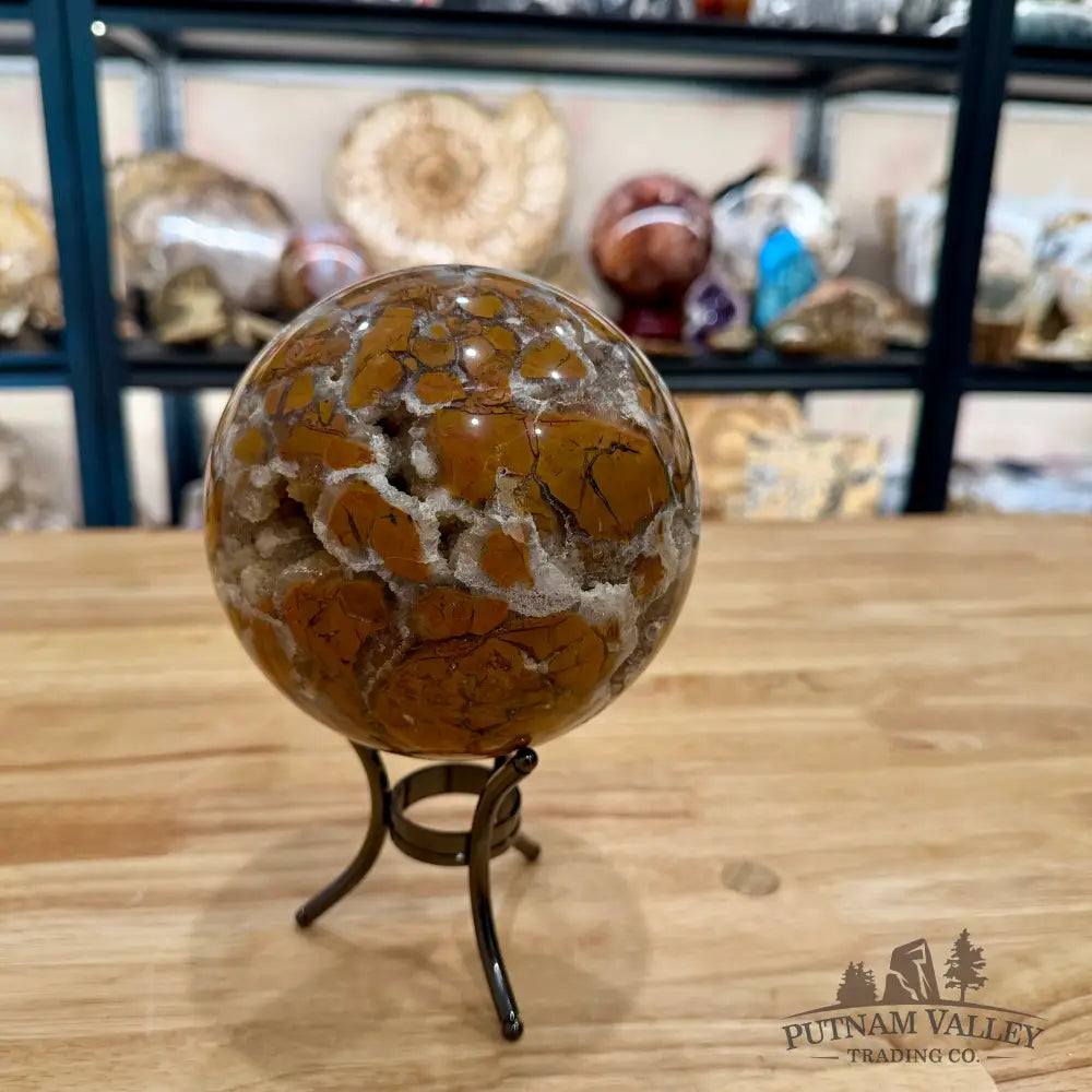 Reserve Indonesian Brecciated Jasper ’Agate’ Sphere 5.12’’ Sphere