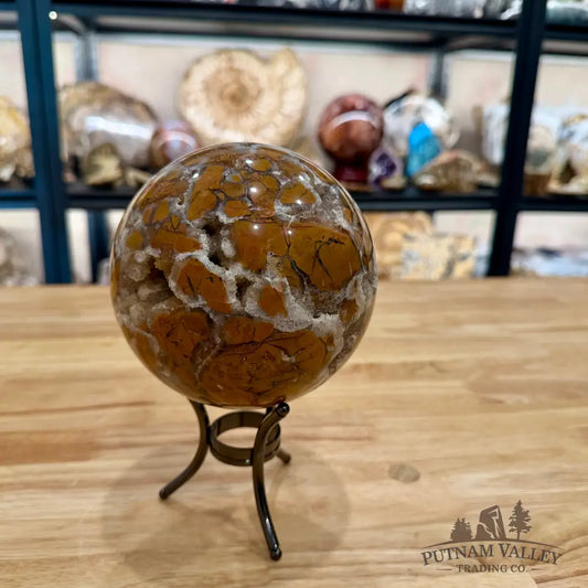 Reserve Indonesian Brecciated Jasper ’Agate’ Sphere 5.12’’ Sphere