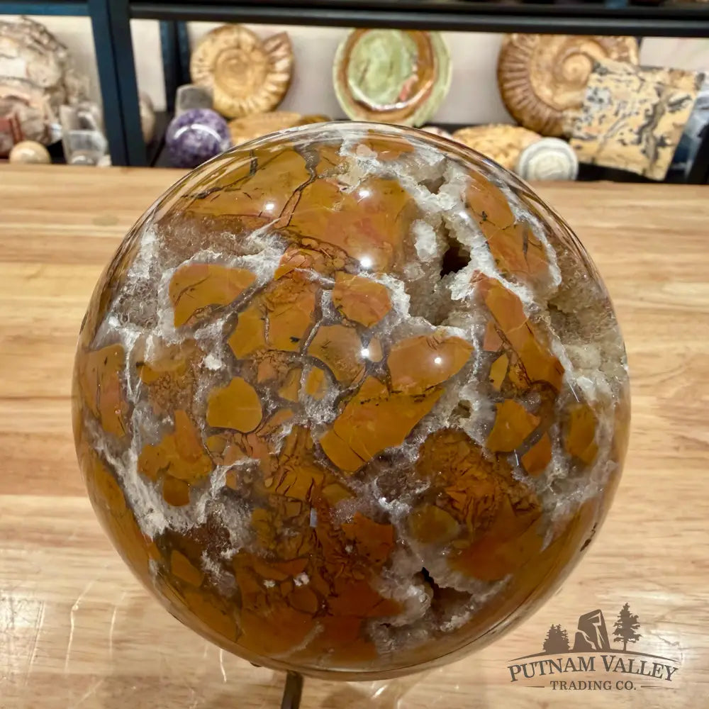 Reserve Indonesian Brecciated Jasper ’Agate’ Sphere 5.12’’ Sphere