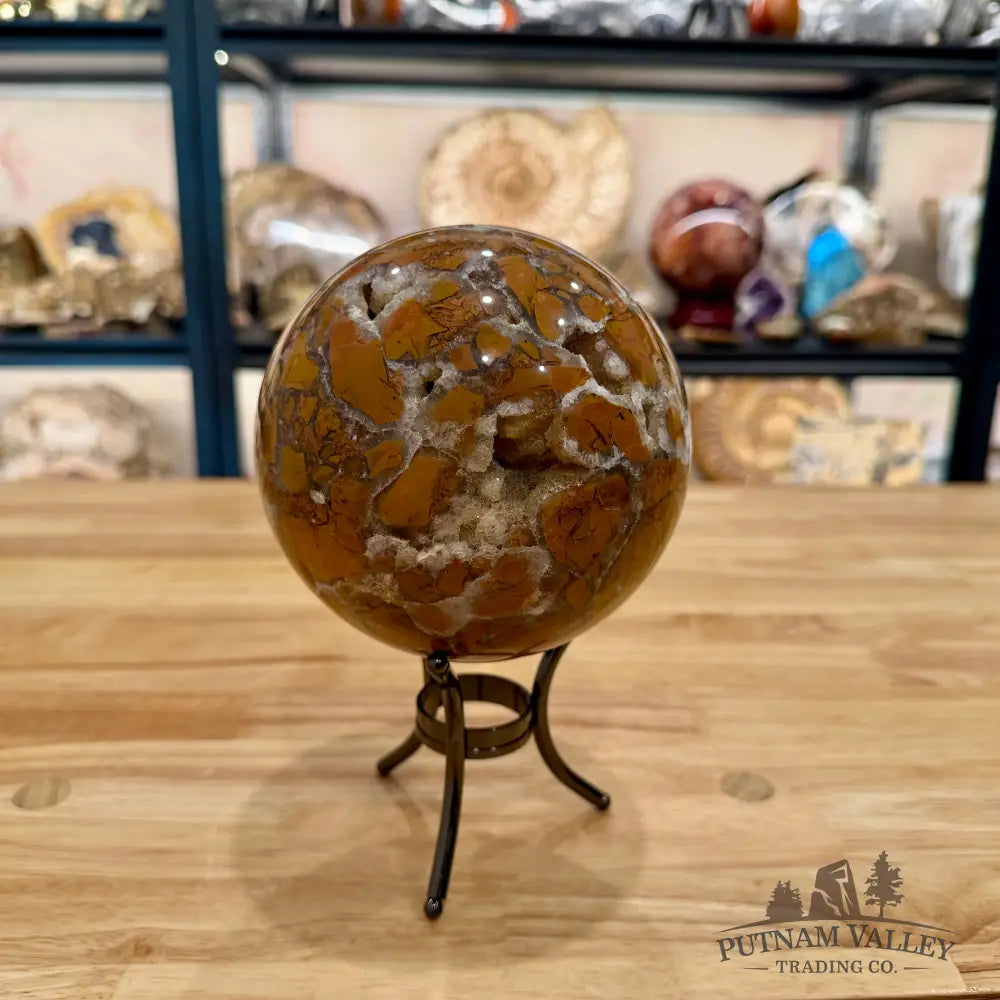 Reserve Indonesian Brecciated Jasper ’Agate’ Sphere 5.12’’ Sphere