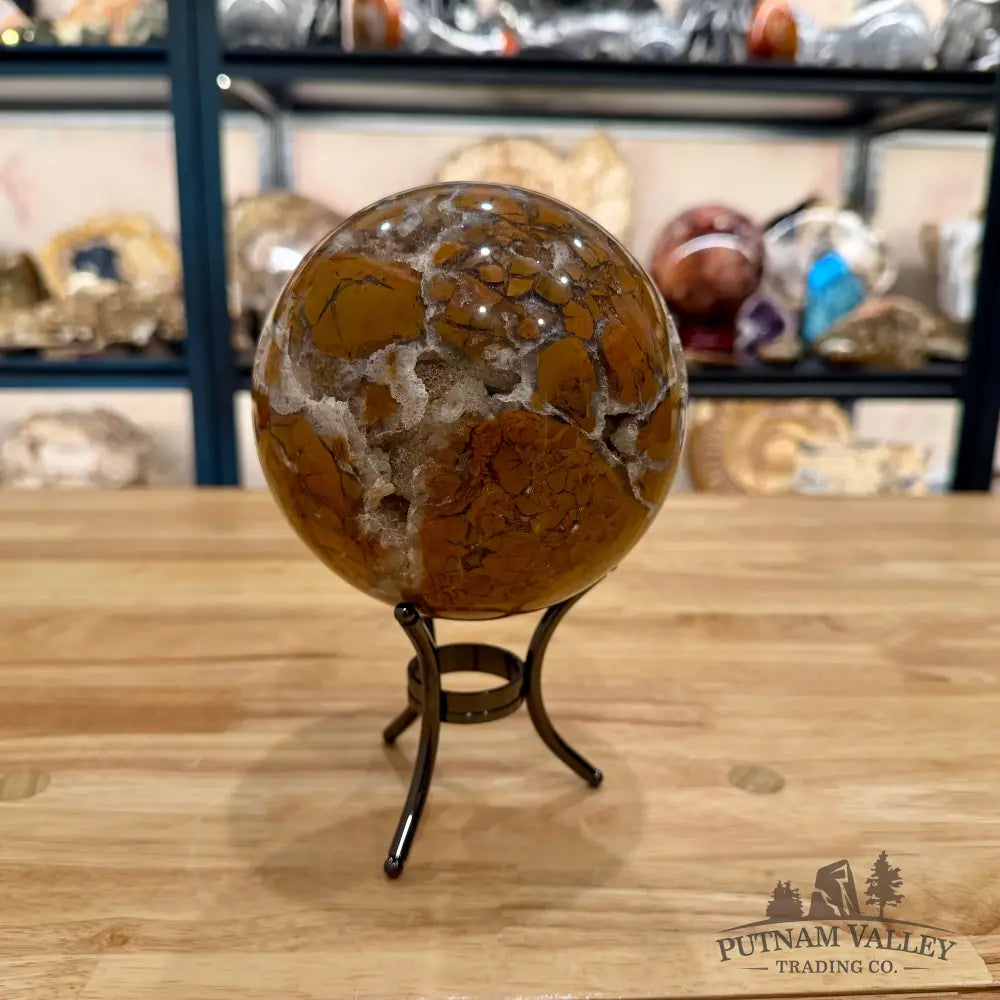 Reserve Indonesian Brecciated Jasper ’Agate’ Sphere 5.12’’ Sphere