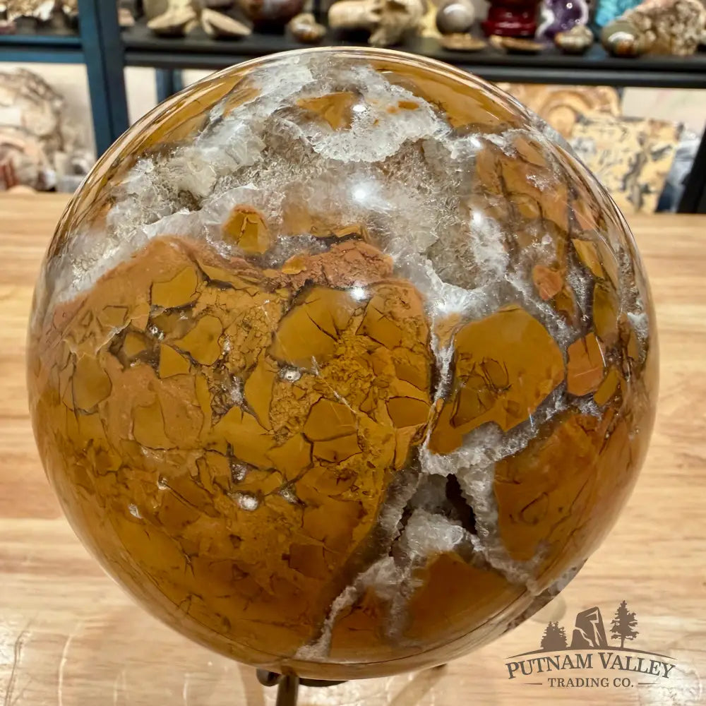 Reserve Indonesian Brecciated Jasper ’Agate’ Sphere 5.12’’ Sphere