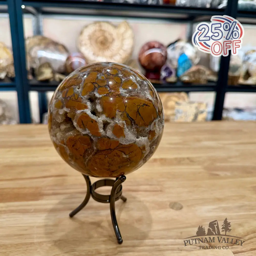 Reserve Indonesian Brecciated Jasper ’Agate’ Sphere 5.12’’ Sphere