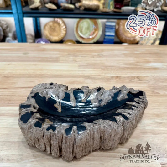 Reserve Indonesian Petrified Wood Rustic Bowl - Bowl