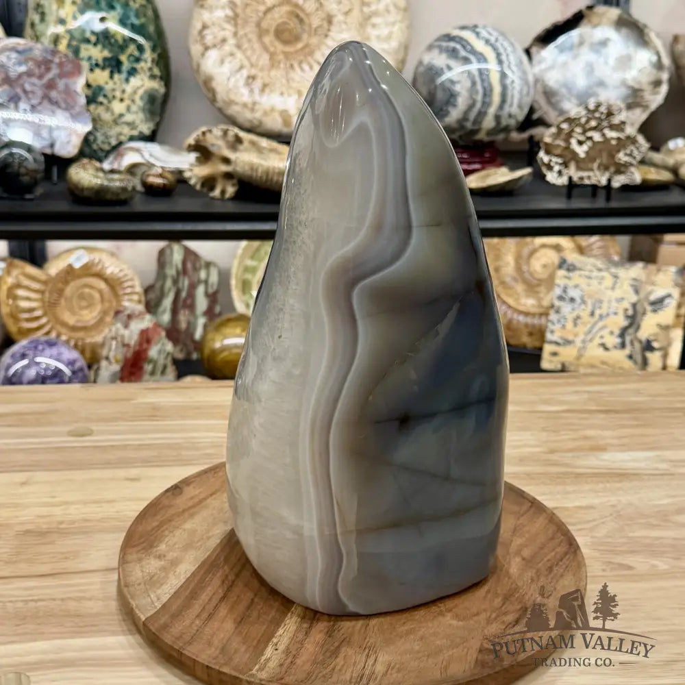 Madagascar Polished Agate Table Accent with Quartz Center 11.8’’ - Accent