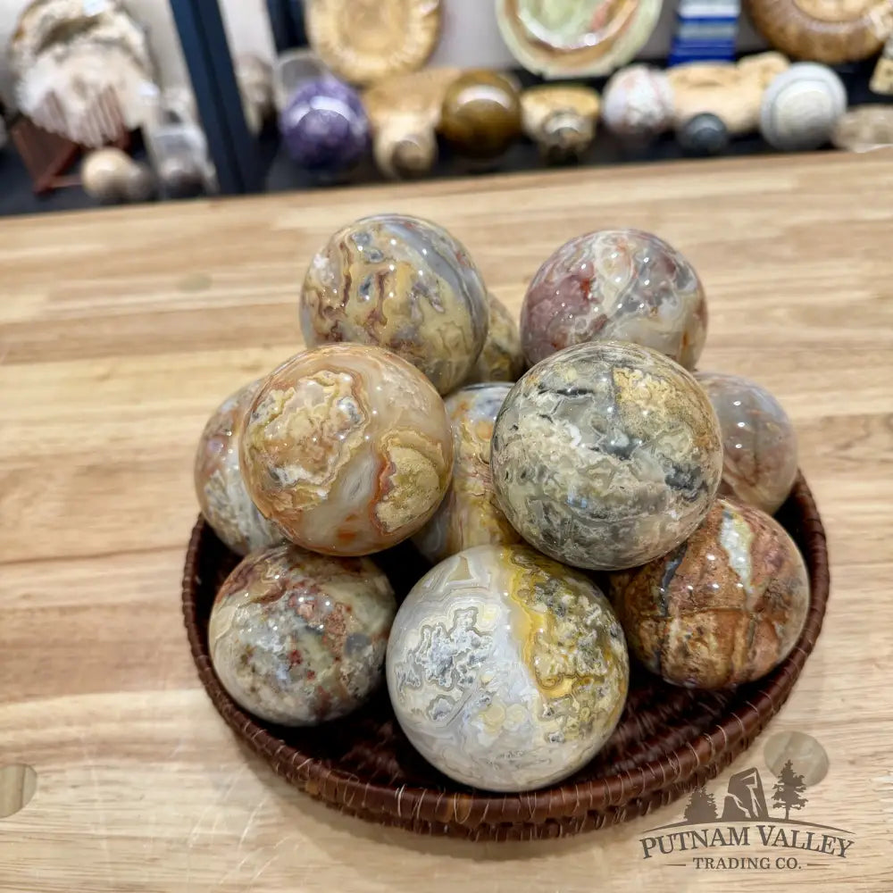 Reserve Mexican Crazy Lace Agate Spheres | In Select Sizes - Sphere