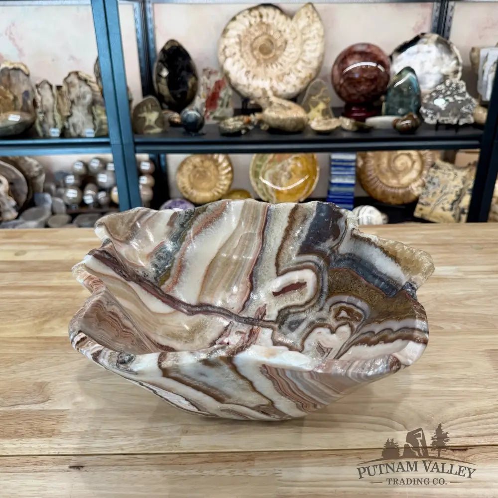 Reserve Mexican Red Banded Onyx Rustic Bowl 15.25’’ - Bowl
