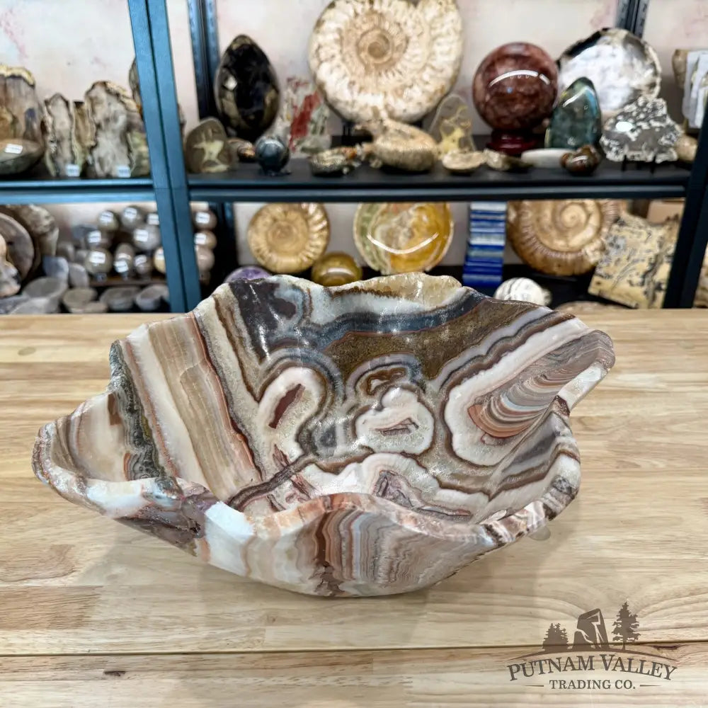 Reserve Mexican Red Banded Onyx Rustic Bowl 15.25’’ - Bowl
