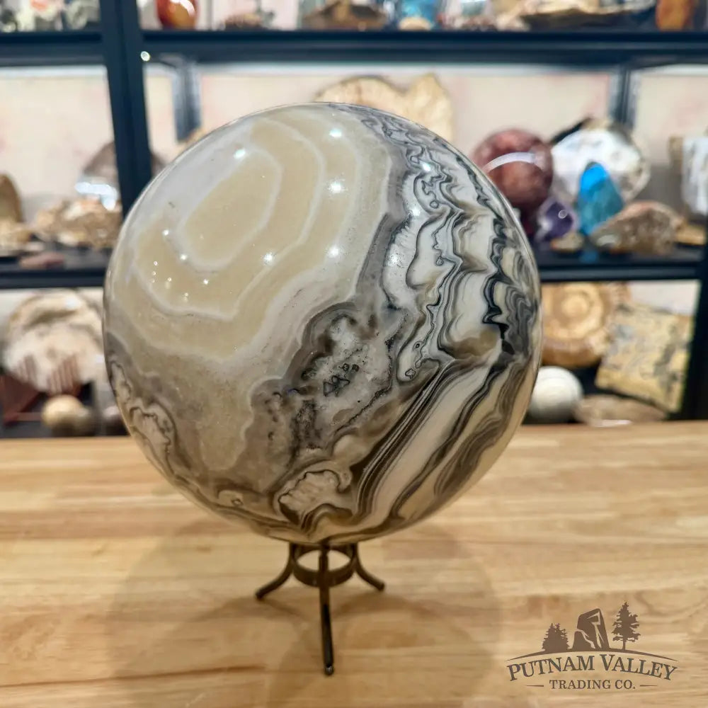 Reserve Mexican Zebra Calcite Sphere 8.5’’ - Sphere