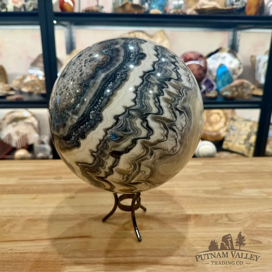 Reserve Mexican Zebra Calcite Sphere 8.5’’ - Sphere