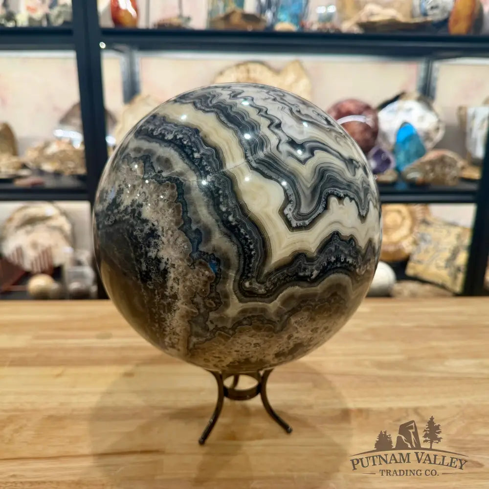 Reserve Mexican Zebra Calcite Sphere 8.5’’ - Sphere