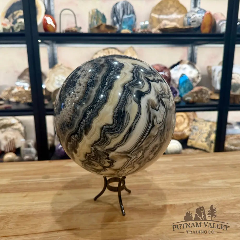 Reserve Mexican Zebra Calcite Sphere 8.5’’ - Sphere